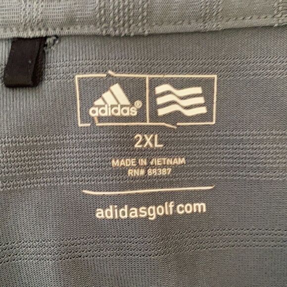 Adidas Golf Polo Shirt Size 2XL Collared Muted Stripes Short Sleeves Gray - Picture 7 of 10